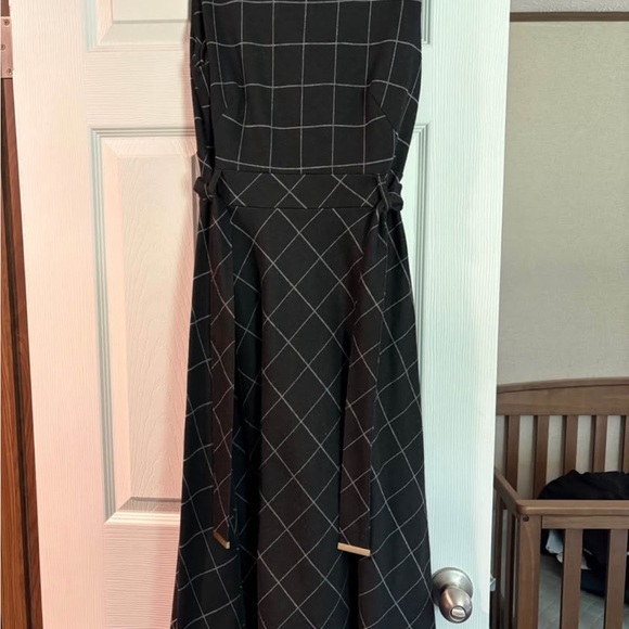 Calvin Klein Dresses & Skirts - Calvin Klein Black and Silver Strapless A-Line Dress